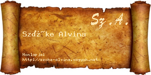 Szőke Alvina névjegykártya